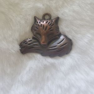Copper Fox necklace charm.